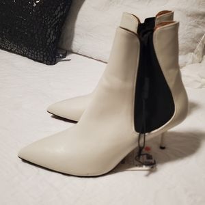 Zara Heels White Booties